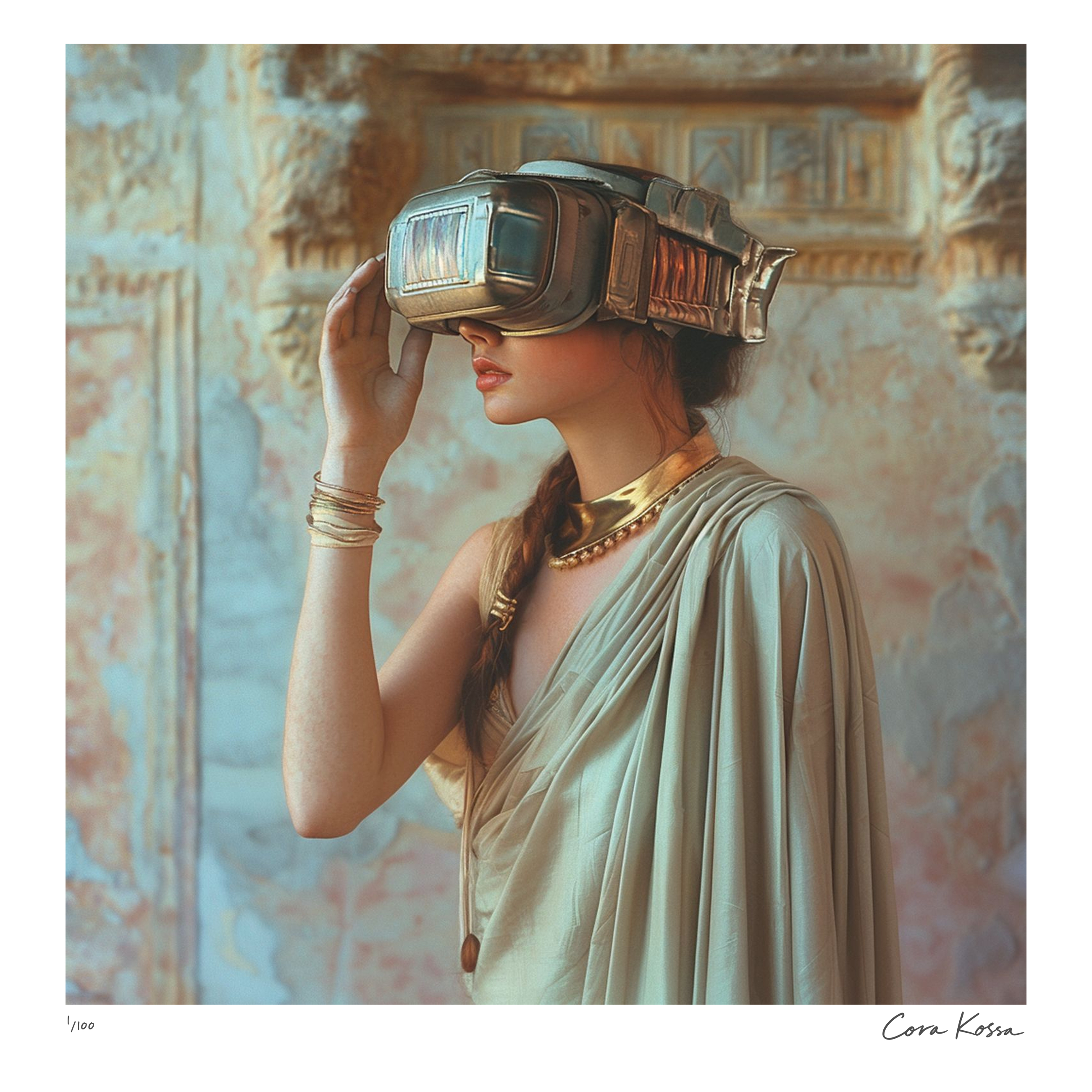 Athena Augmented by Cora Kossa, the signed and numbered print shown framed